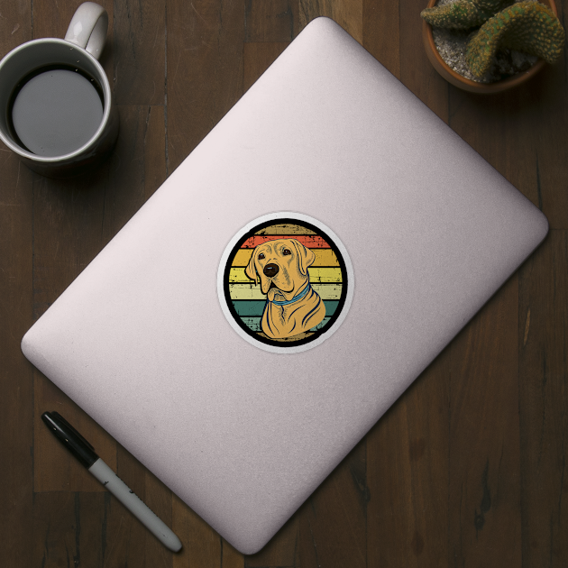 Retro Design Yellow Labrador Retriever Dog by tamdevo1